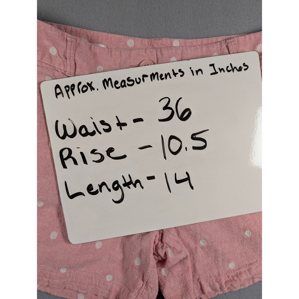 LOFT Pink Polka Dot Linen Blend‎ Shorts Womens Size 12 Preppy Summer - Picture 4 of 6